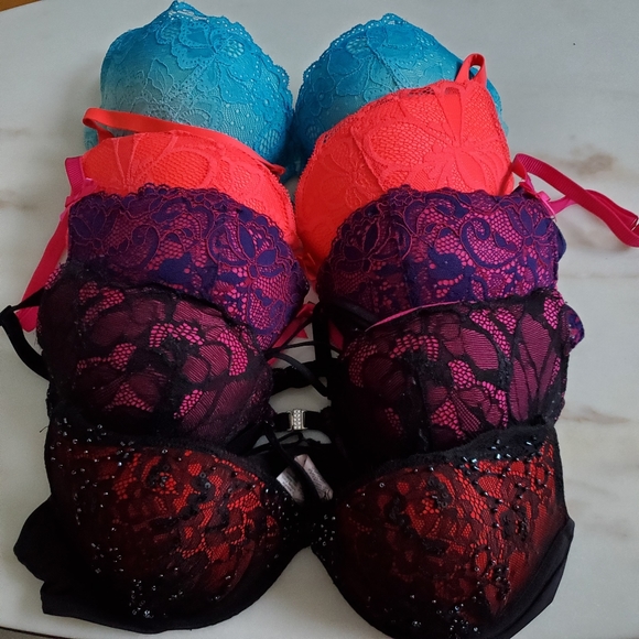 SOLD- LA SENZA BEYOND CLEAVAGE BLUE 34B LACE BRA - Picture 4 of 4
